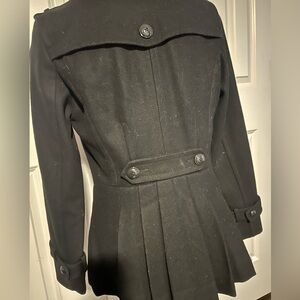 Expressss black pleated Pea Coat size small